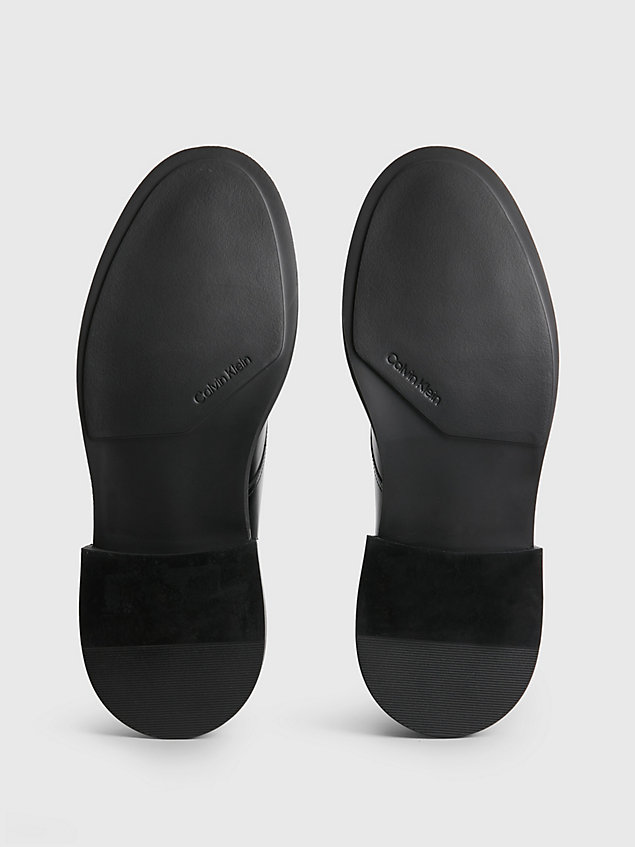 black hybrid leather boots for men calvin klein