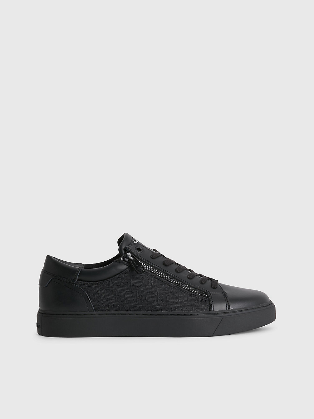 Sneaker In Pelle Con Logo > BLACK MONO JACQUARD > undefined uomo > Calvin Klein