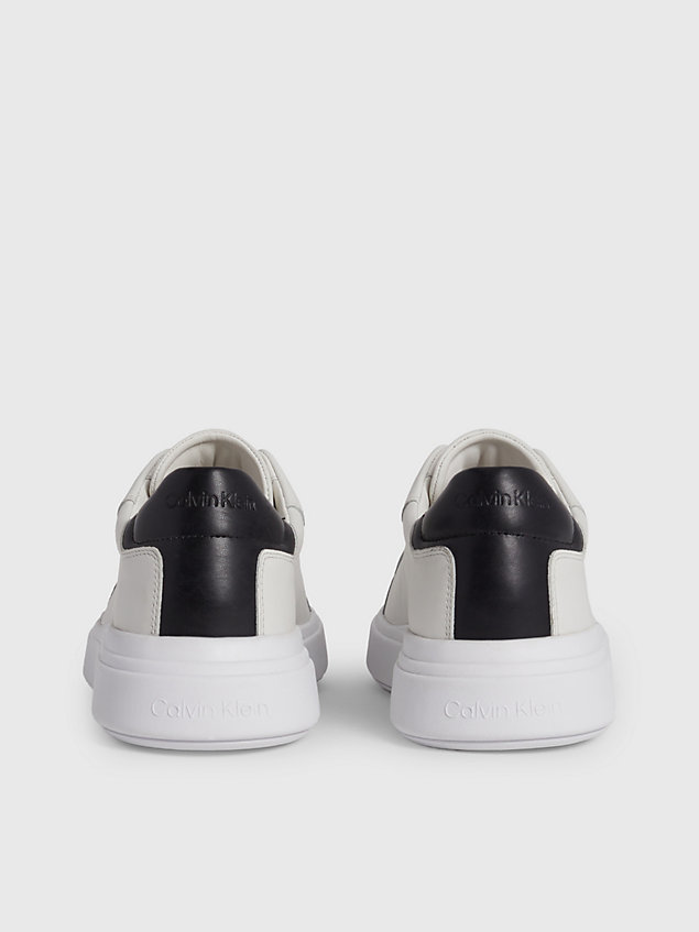 white leder-sneakers für herren - calvin klein