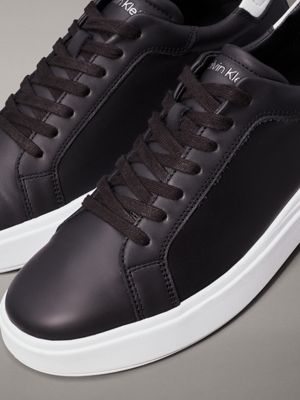 ck black leather trainers for men calvin klein