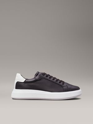 black leather trainers for men calvin klein