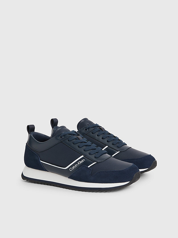 CK NAVY Leather Trainers for men CALVIN KLEIN
