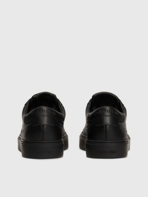 Calvin klein black leather on sale trainers