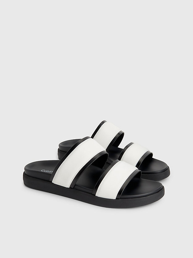black/white recycled nylon sandals for men calvin klein