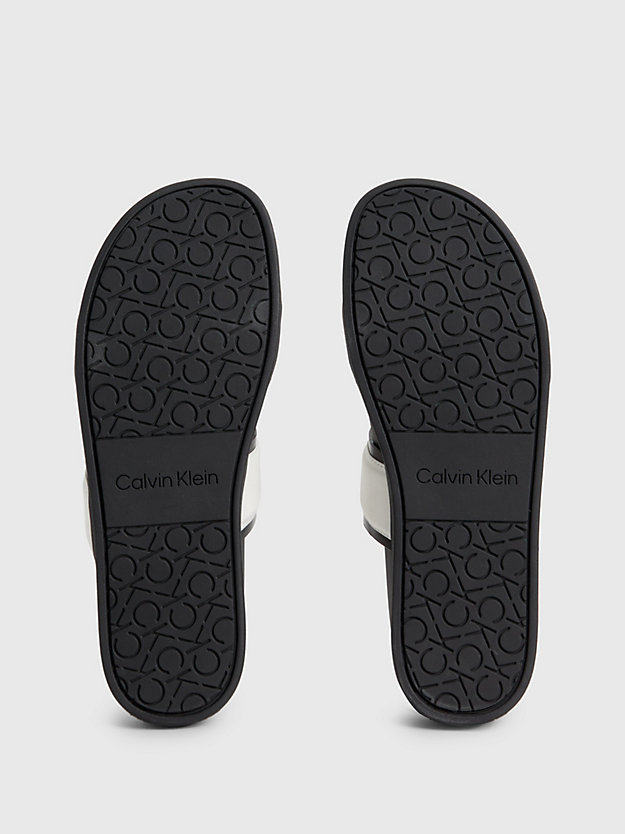 black/white recycled nylon sandals for men calvin klein
