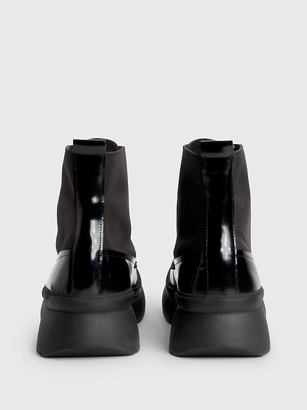 TRIPLE BLACK Leather Boots for men CALVIN KLEIN
