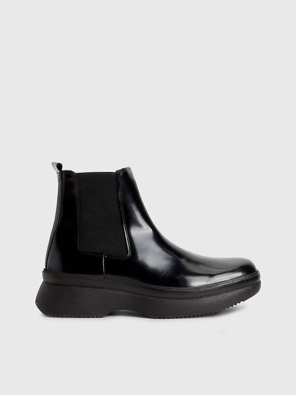 TRIPLE BLACK Leather Chelsea Boots undefined men Calvin Klein
