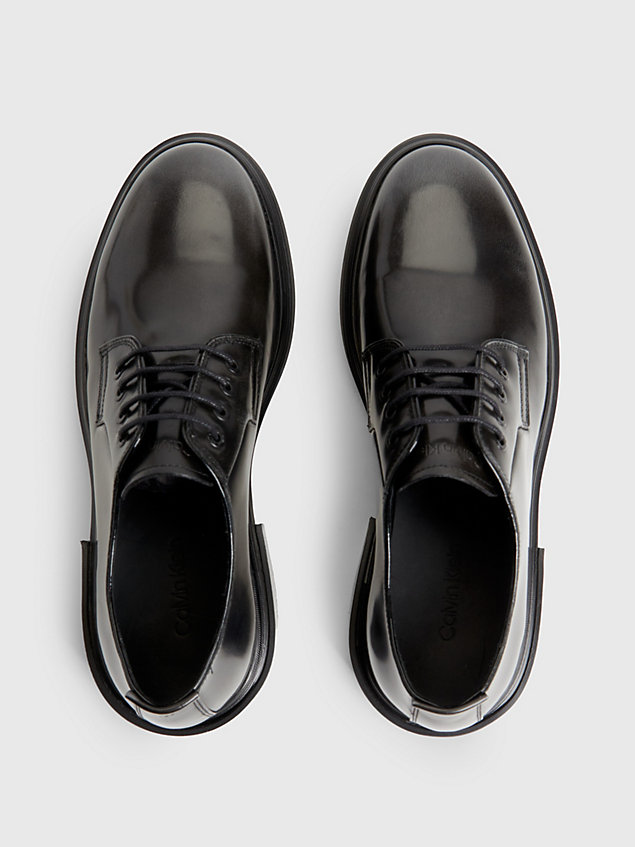 black leather lace-up shoes for men calvin klein