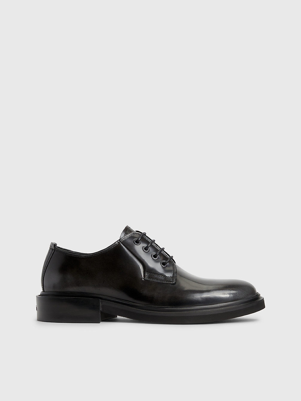 BLACK/MAGNET Leather Lace-Up Shoes undefined men Calvin Klein