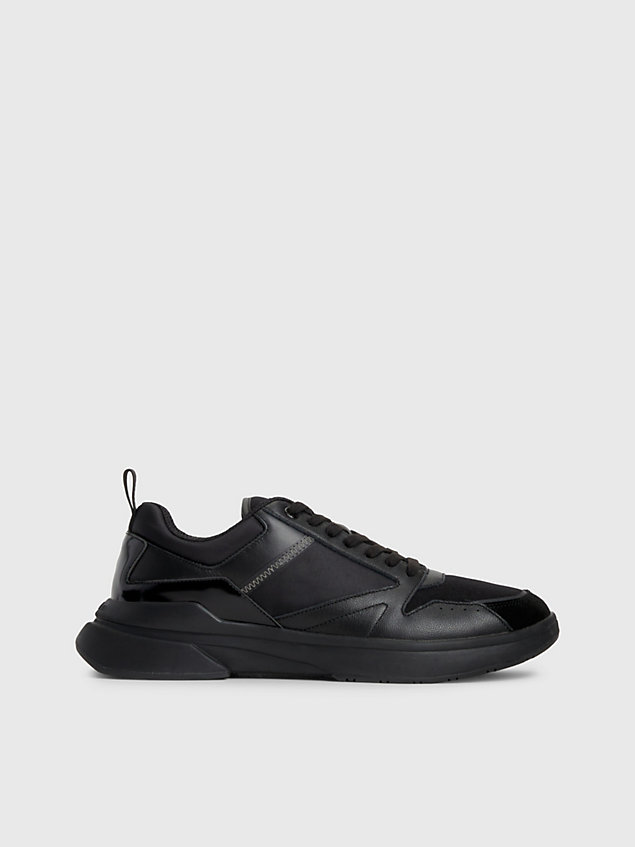 black leather trainers for men calvin klein