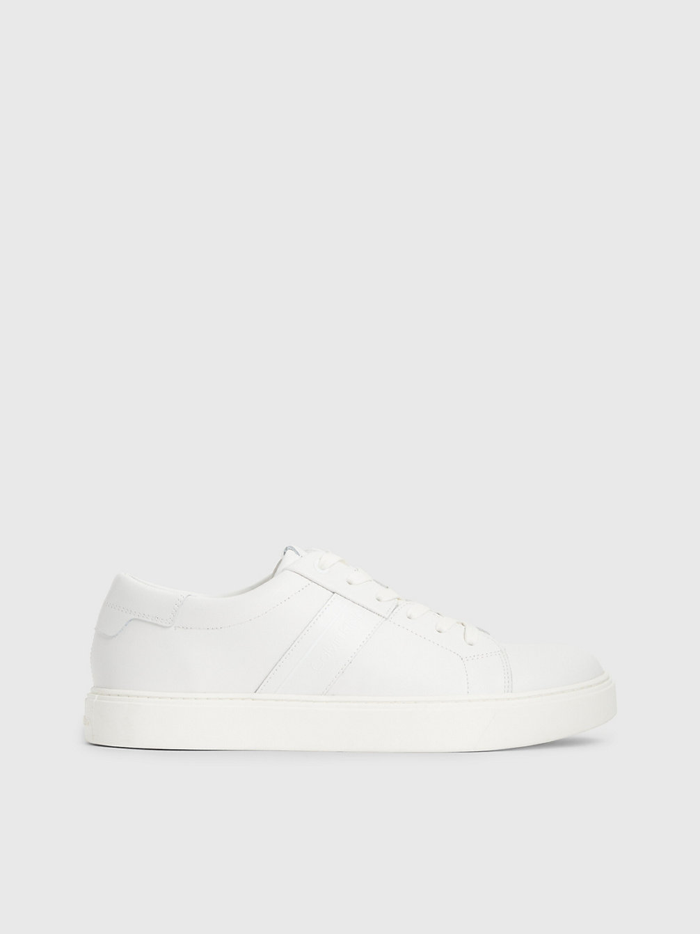 TRIPLE WHITE Leather Trainers undefined men Calvin Klein