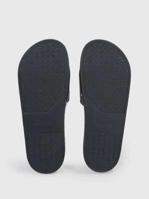 BLACK Recycled Sliders for men CALVIN KLEIN
