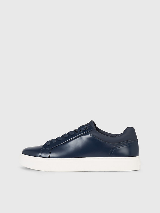 blue leather trainers for men calvin klein