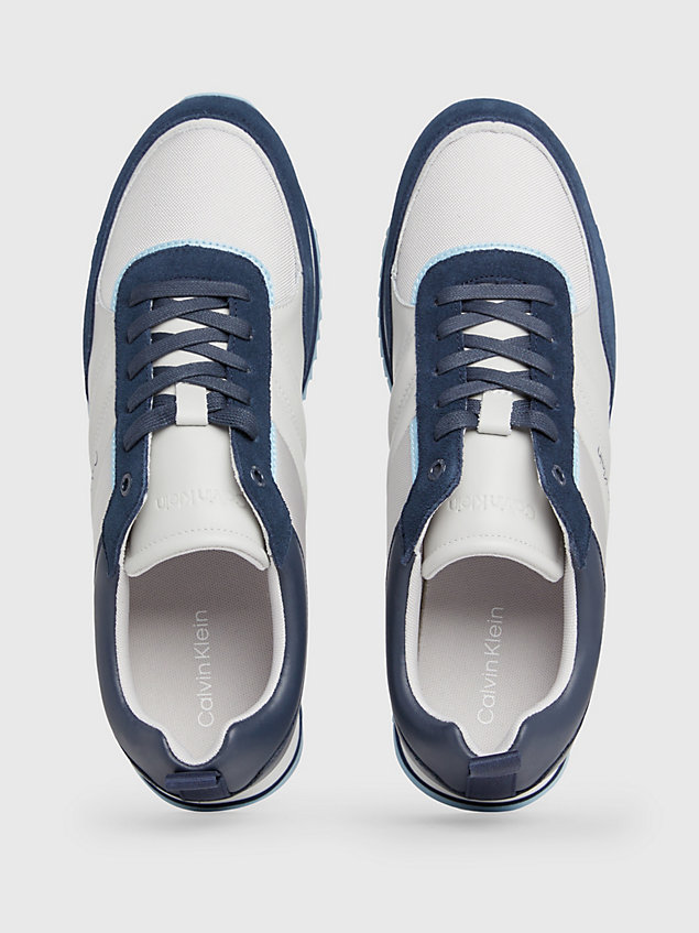 blue leather trainers for men calvin klein