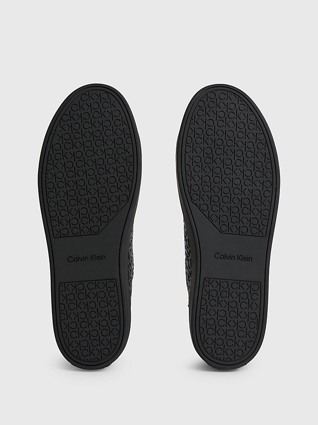 zapatillas altas de piel con logo black de hombre calvin klein