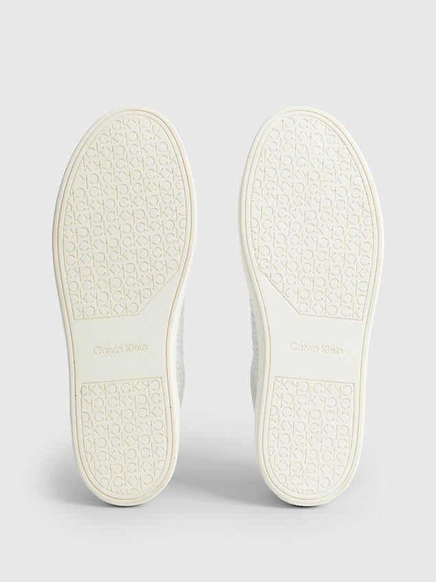 zapatillas con logo de piel white de hombre calvin klein