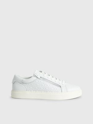 Mens white zip trainers online