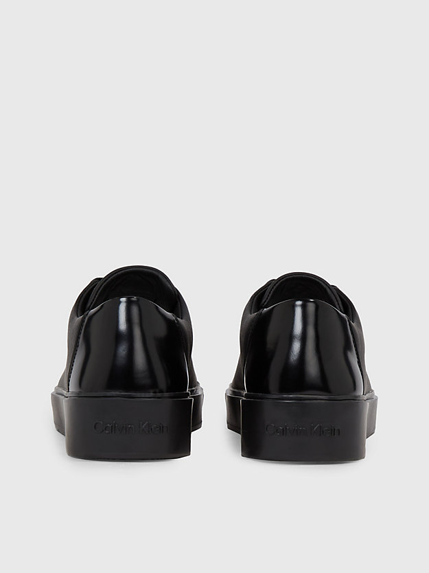 triple black leder-sneakers für herren - calvin klein