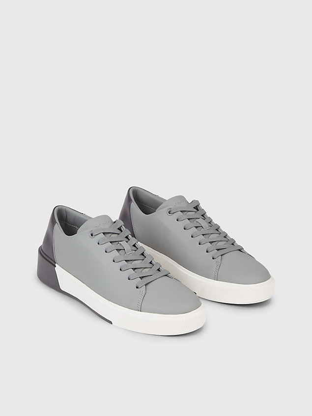 grey leren sneakers voor heren - calvin klein