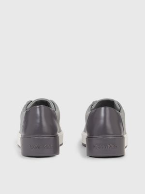 mens grey leather trainers