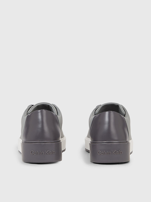 grey leder-sneakers für herren - calvin klein
