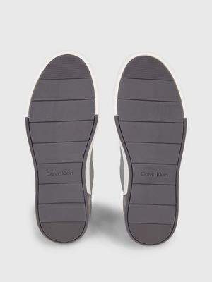 grey mix leder-sneakers für herren - calvin klein