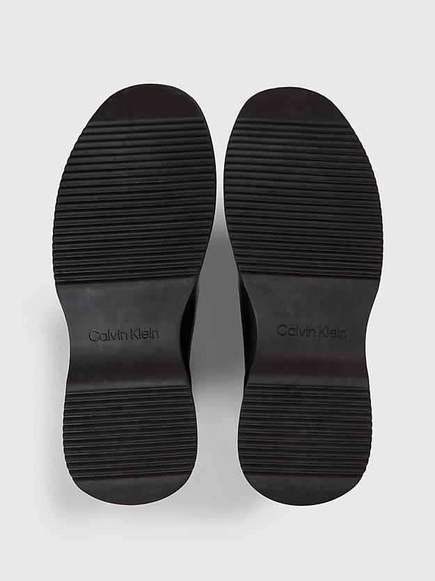 ck black skórzane buty za kostkę dla mężczyźni - calvin klein
