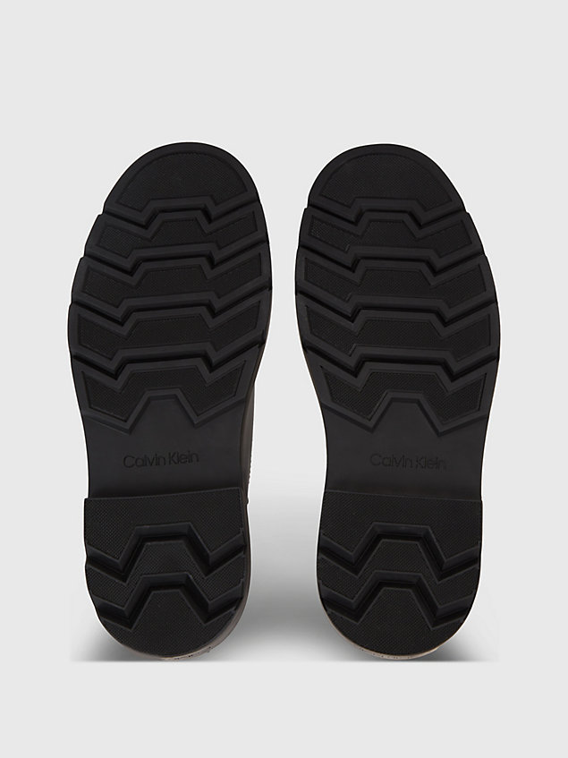 black skórzane buty za kostkę dla mężczyźni - calvin klein