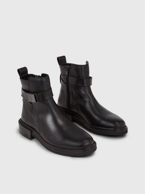 Calvin klein deals black leather boots