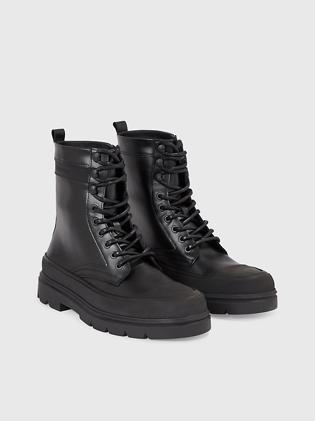black leather boots for men calvin klein