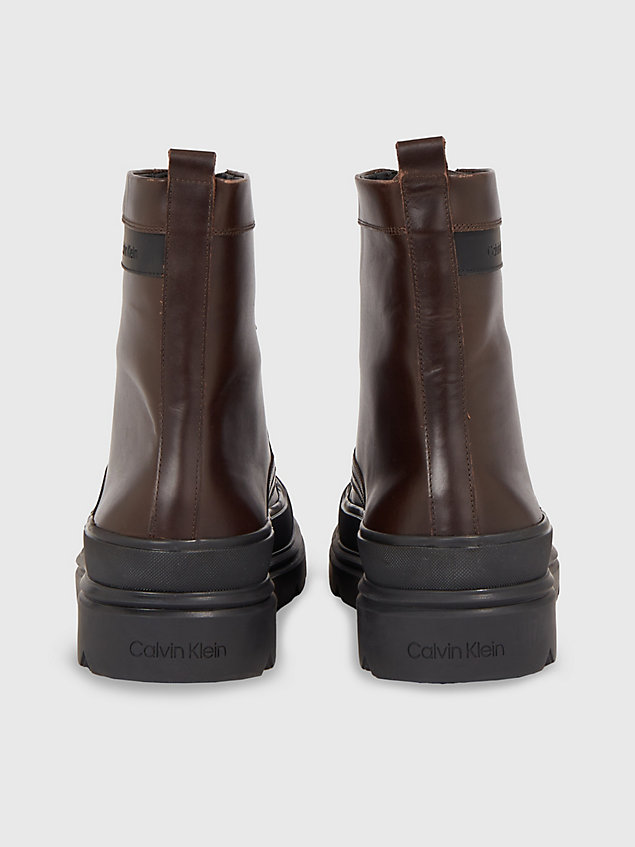 brown leder-boots für herren - calvin klein