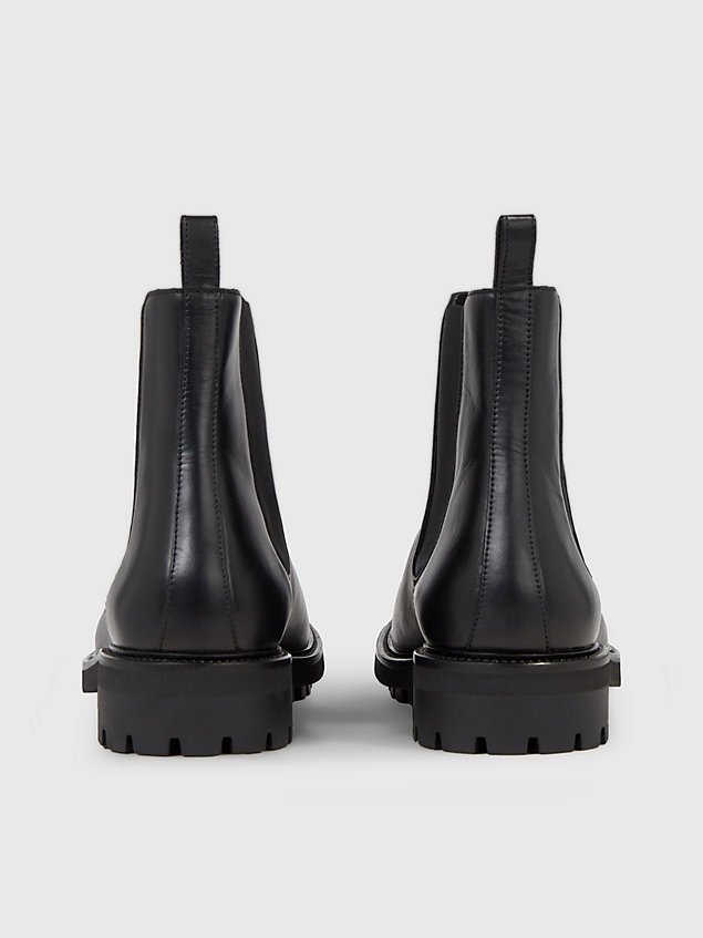 black chelsea-boots aus leder für herren - calvin klein