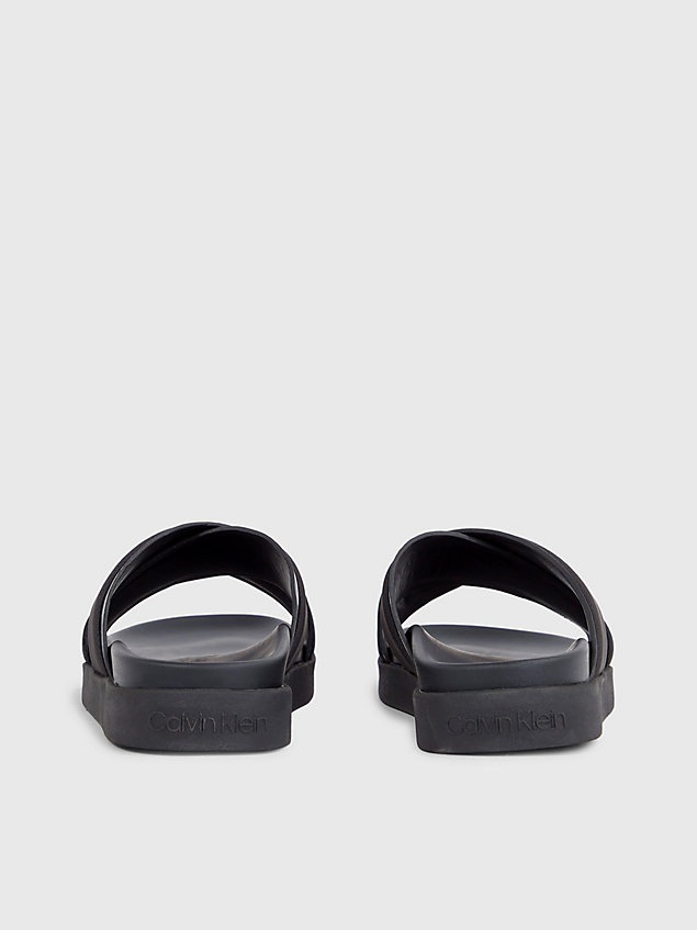 black sandalen aus recyceltem nylon für herren - calvin klein