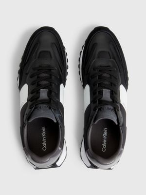 BLACK/WHITE Zapatillas de piel de hombre CALVIN KLEIN