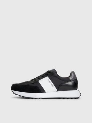 BLACK/WHITE Zapatillas de piel de hombre CALVIN KLEIN