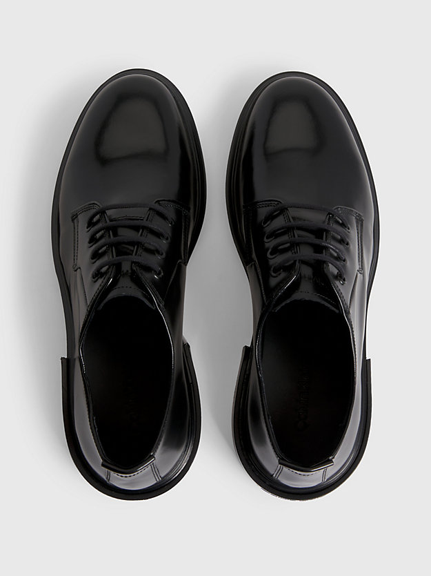 PVH BLACK Leather Lace-Up Shoes for men CALVIN KLEIN