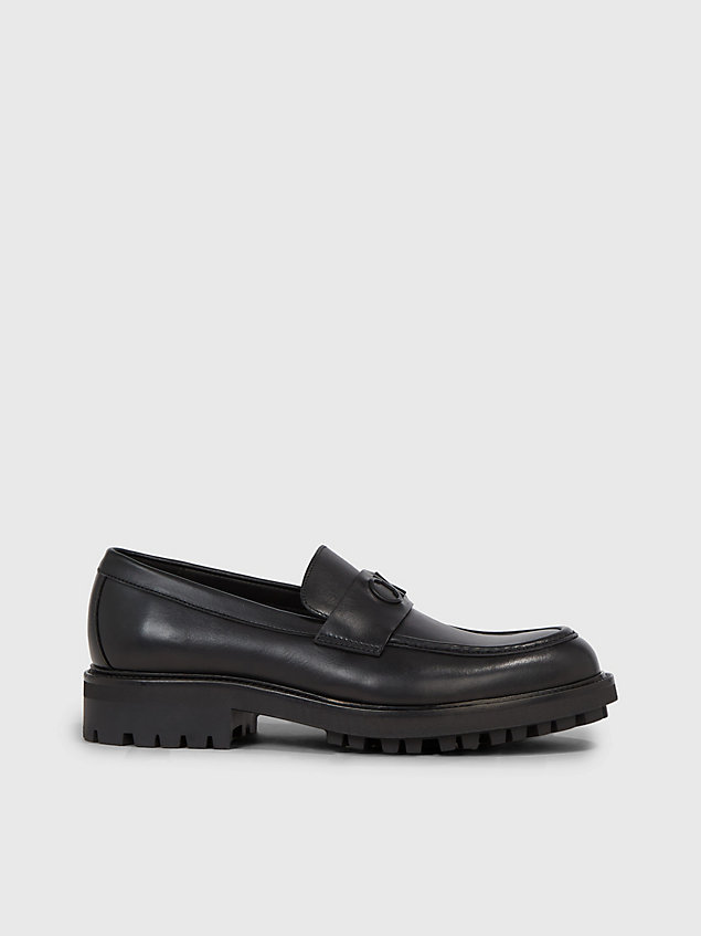 black leather loafers for men calvin klein