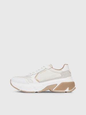 Calvin klein leather 2024 chunky trainers white