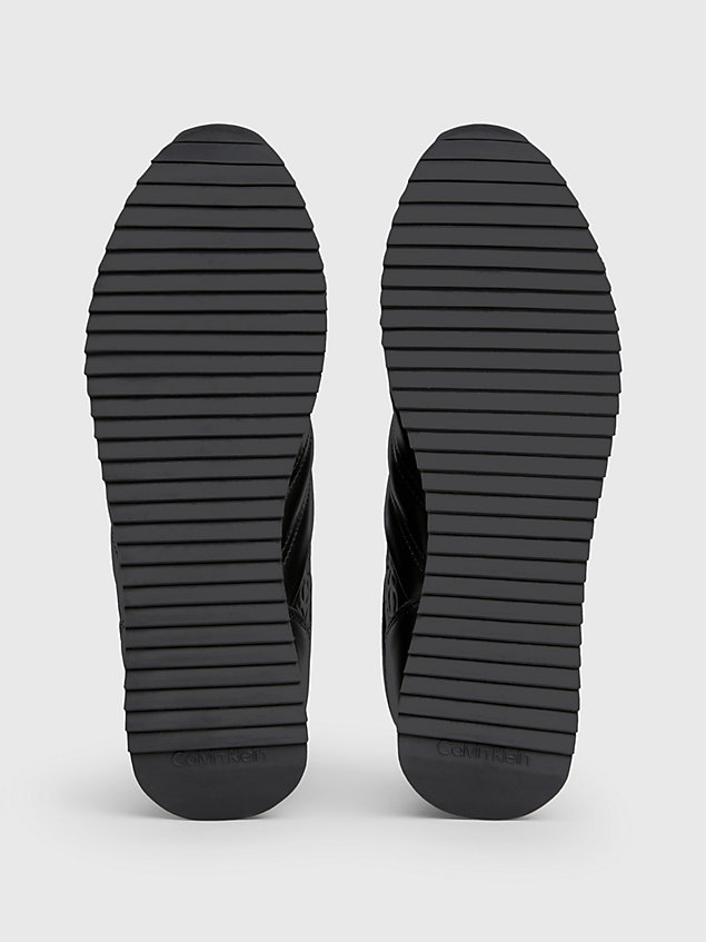 baskets en cuir avec logo black pour hommes calvin klein