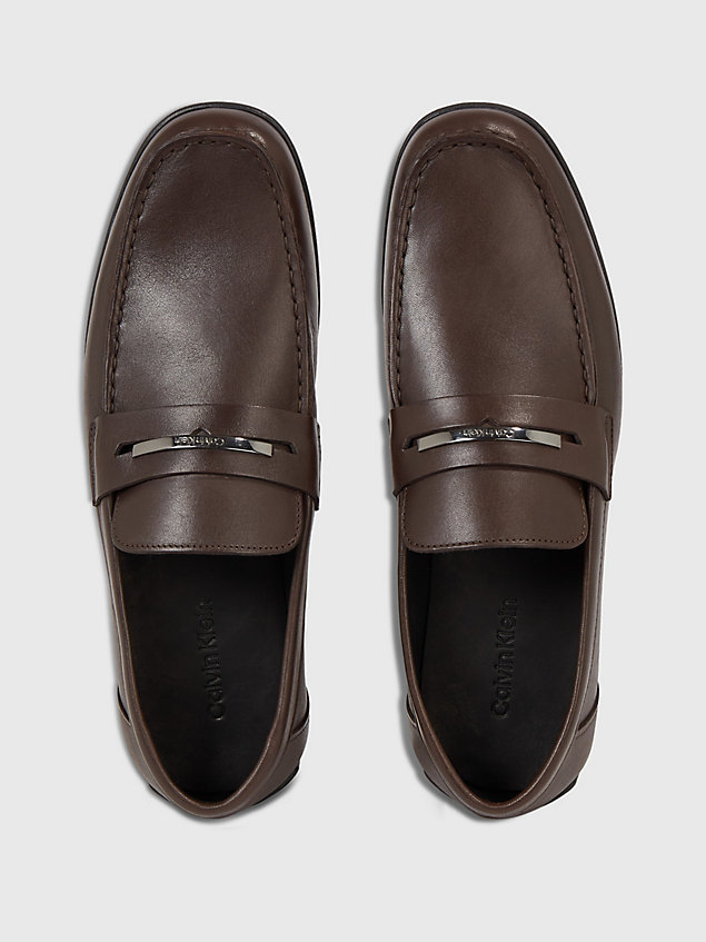 brown leather loafers for men calvin klein