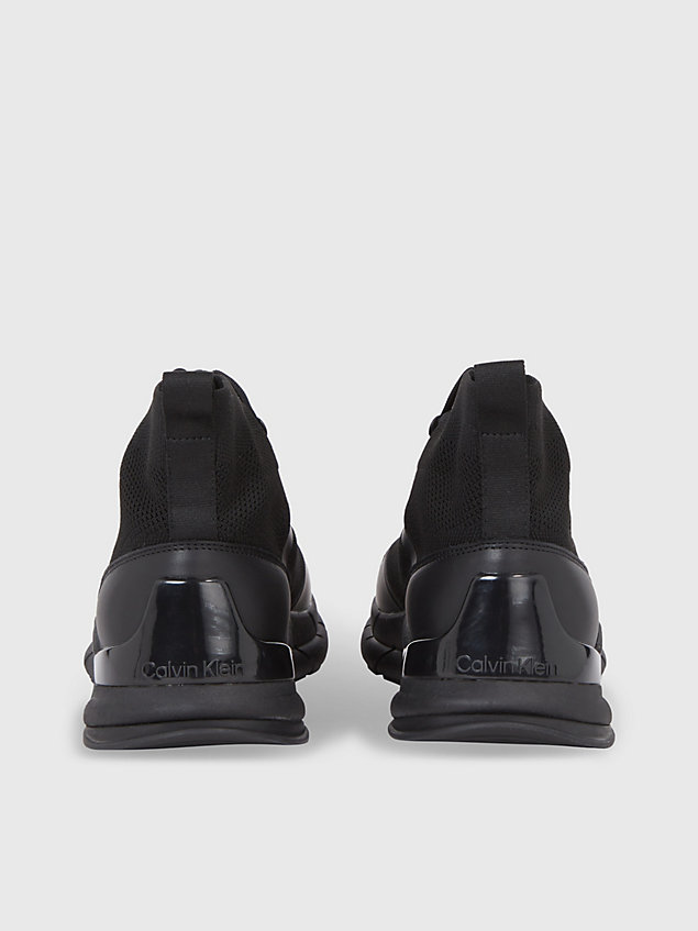 black hybrydowe buty sportowe za kostkę dla mężczyźni - calvin klein