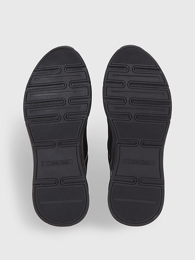 black hybrydowe buty sportowe za kostkę dla mężczyźni - calvin klein