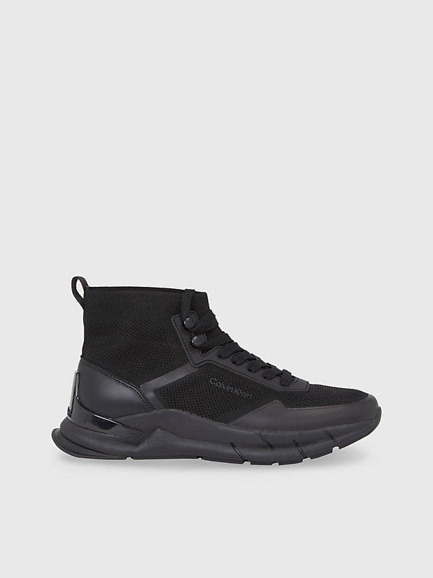 triple black hybrydowe buty sportowe za kostkę dla mężczyźni - calvin klein
