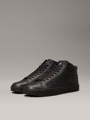 Baskets montantes en cuir Hugo Boss Noir taille 40 EU en Cuir