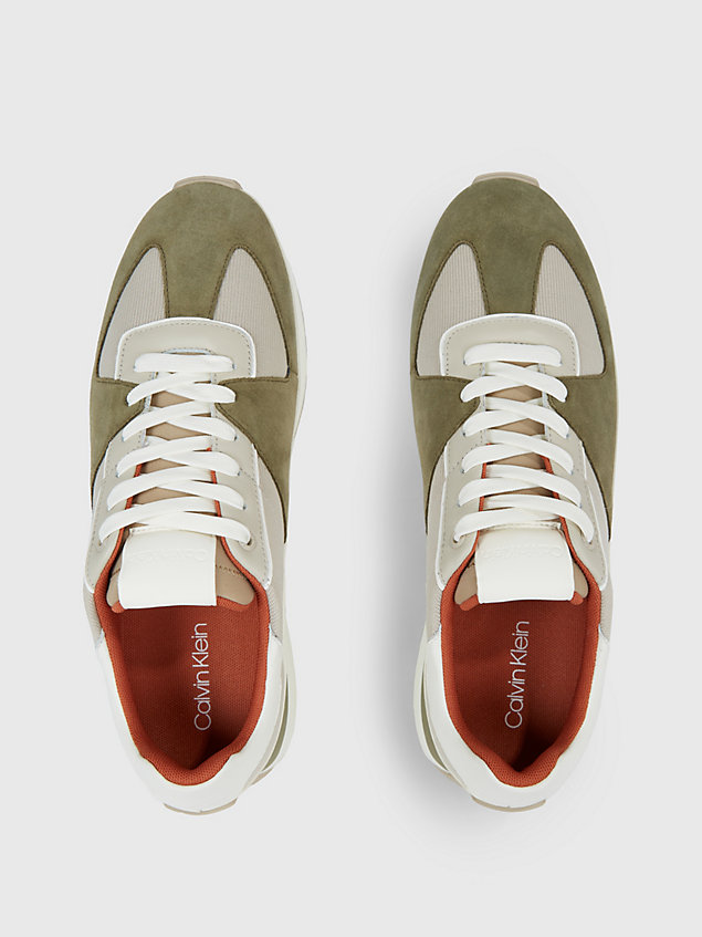 green suede trainers for men calvin klein