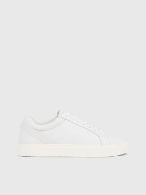 Calvin klein white clearance leather sneakers