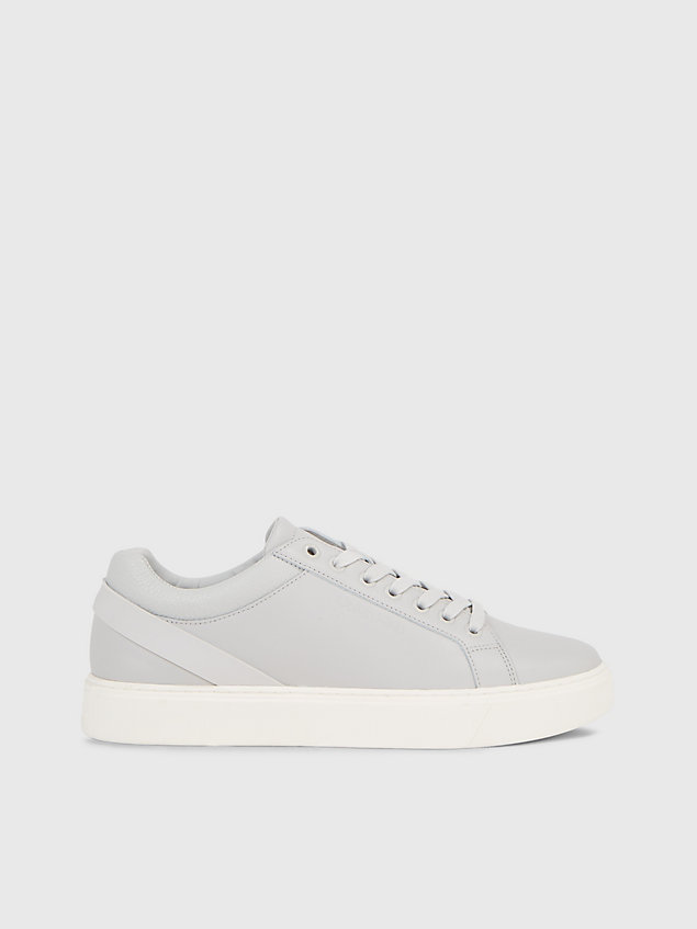 grey leather trainers for men calvin klein