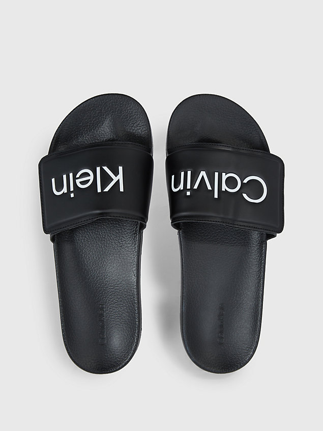 black logo-slippers für herren - calvin klein