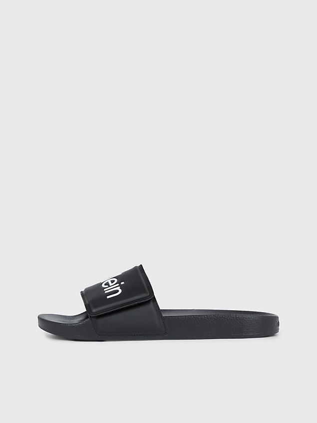 black logo-slippers für herren - calvin klein