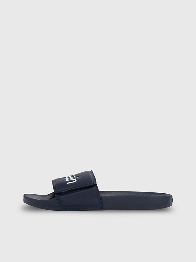 blue logo-slippers für herren - calvin klein